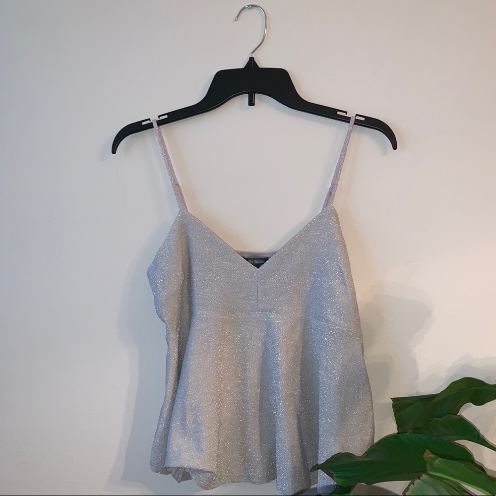 M Wild Fable Shimmer Peplum Cami